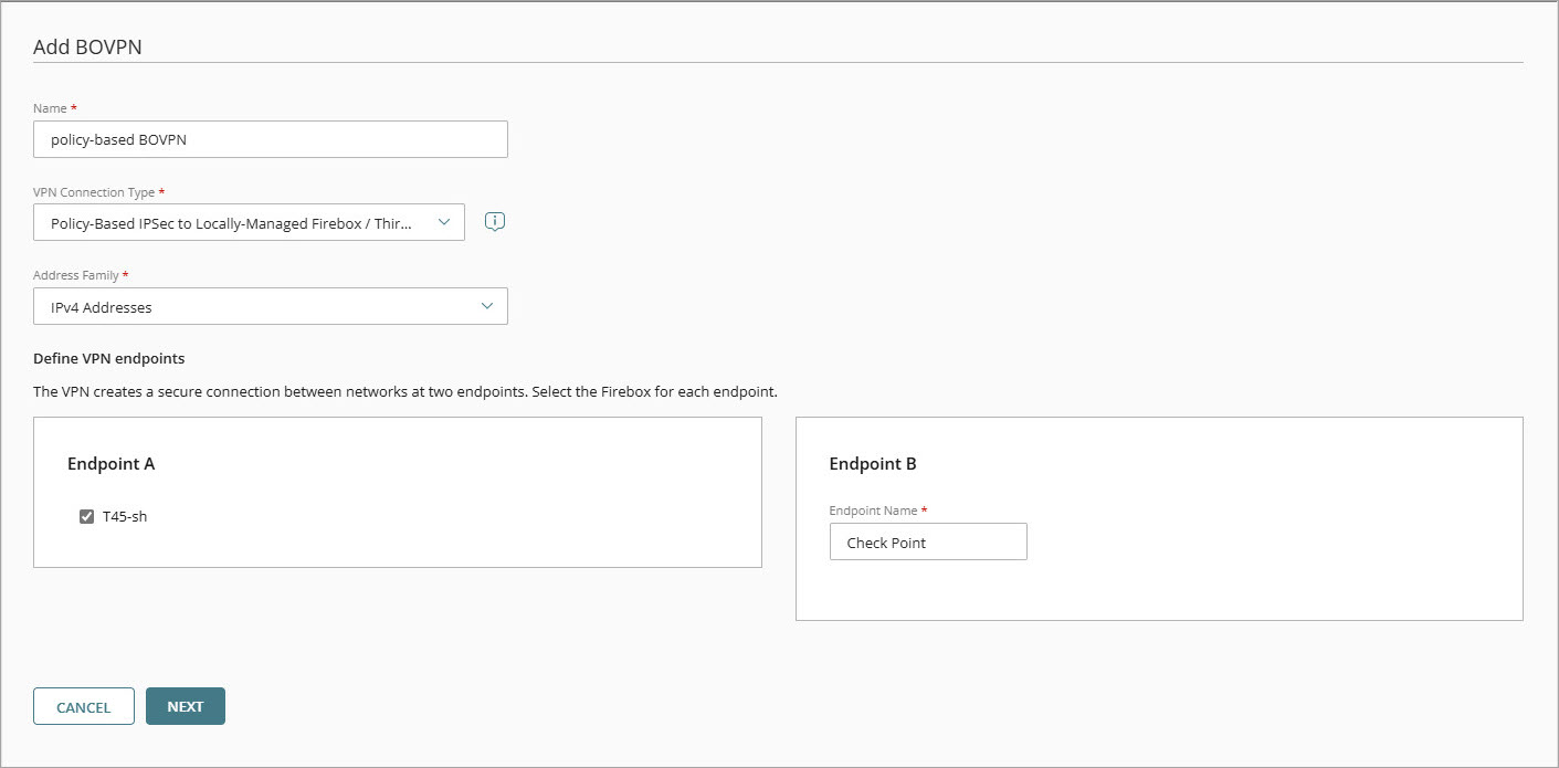 Screenshot of WGC, WGC define VPN endpoints